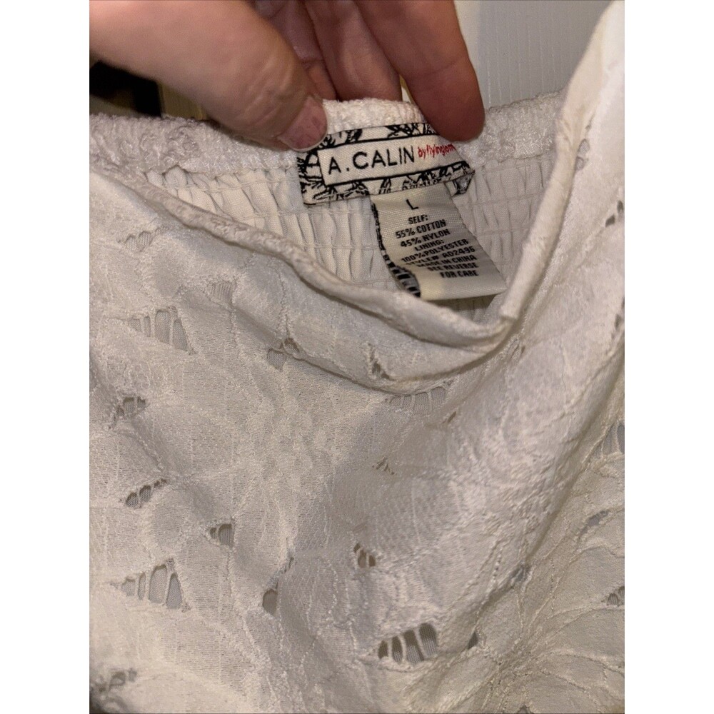 a calin flying tomato dress Size Large White Lace  New With Tags - Picture 2 of 10